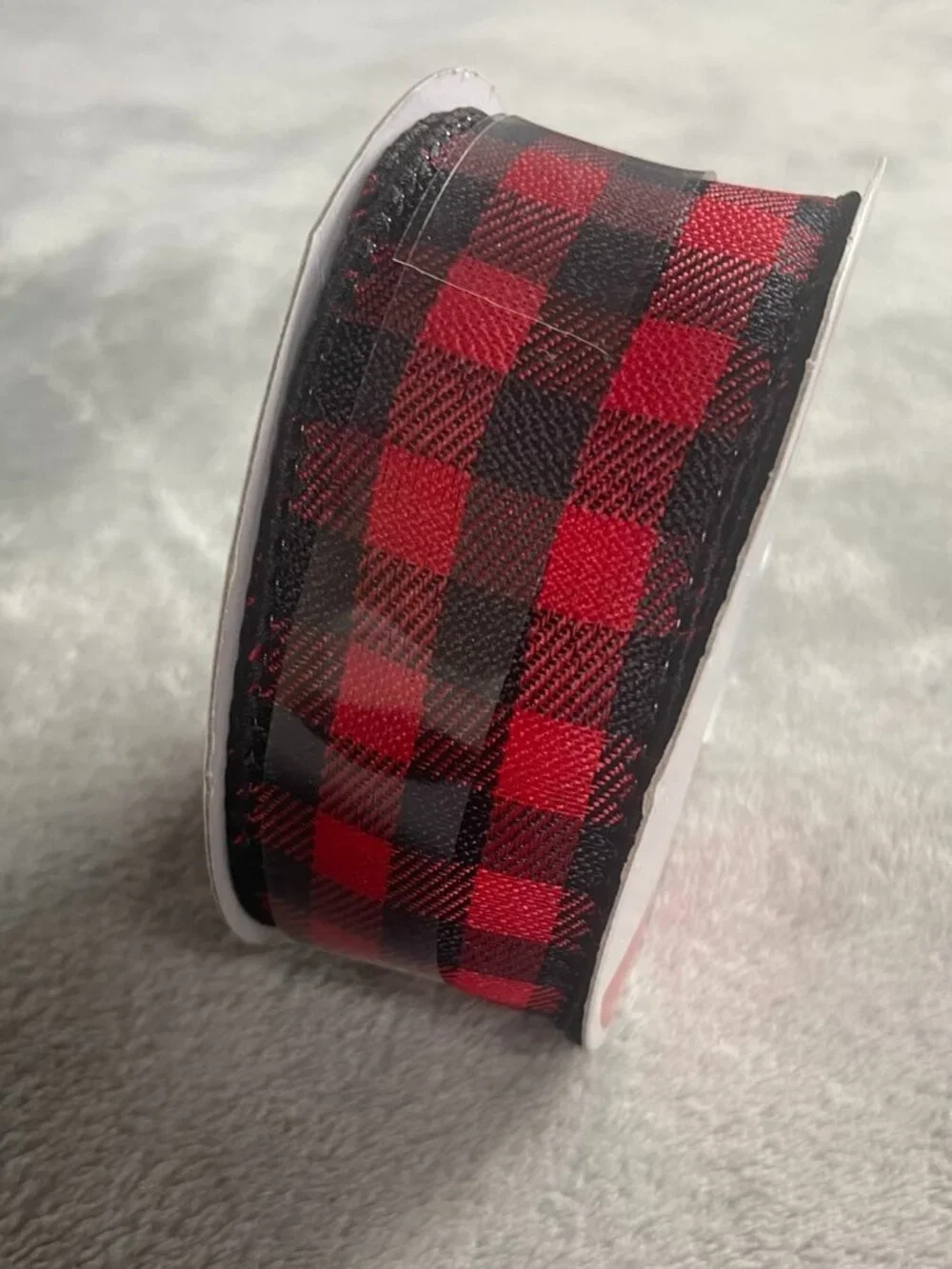 Celebrate It Red Black Buffalo Check Wired Ribbon 1.5in x 30ft Christmas NWT